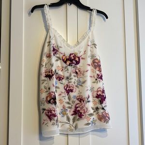 Embroidered White House Black Market Blouse M